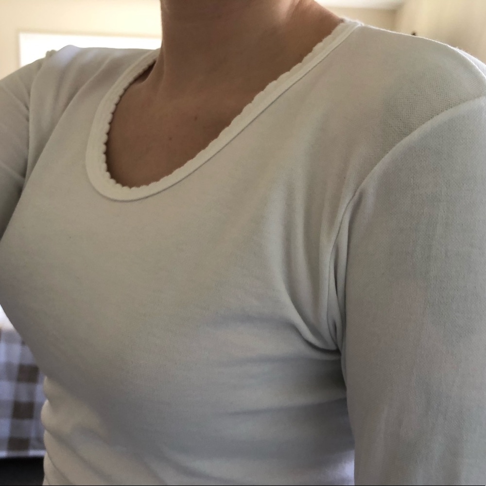 White long sleeve top